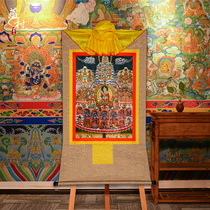 Tibetan village Lotus master convert to the Thangka Temple to the Buddha gilded painting heart Tibetan mounted living room decoration hanging painting