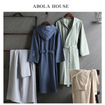 Bathrobe Couple pajamas Womens long nightgown mens thin than pure cotton quick-drying absorbent yukata summer hotel customization