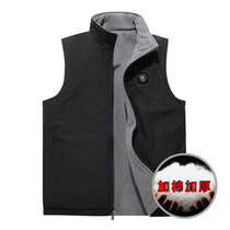 Polar fleece middle-aged and elderly spring and autumn large size double-faced mens vest fleece jacket vest mens foreign trade