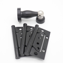 Stainless steel hinge door suction three-piece household 4*2 5 black 3 1 set door engineering hardware accessories