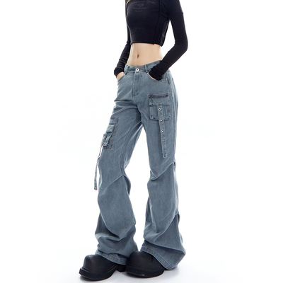 taobao agent Retro fitted sexy jeans, megaphone, American style