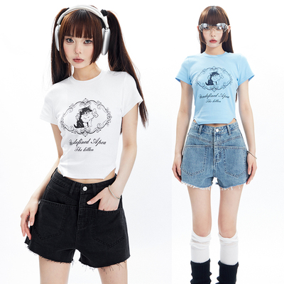 taobao agent Denim skirt, shorts, T-shirt, American style