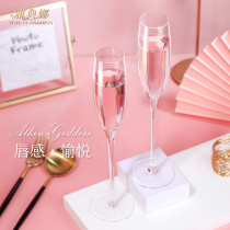 Light luxury handmade crystal champagne glass Creative Flute bubble glass sweet wine glass household goblet set set pair