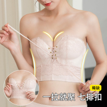 Strapless underwear womens small chest gathered non-slip wedding special wrap bra bandeau bra invisible bra patch thin section