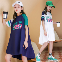  Girls  summer dresses 2021 new net red 12 childrens loose 13 large and medium-sized girls summer skirts 15 years old