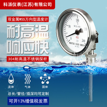 Bimetal thermometer WSS-411 stainless steel radial universal pointer boiler pipe oven Industrial Thermometer