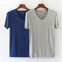 Pajamas men summer thin modal no trace Ice Silk large size short sleeve t-shirt can be worn outside home clothing top single piece