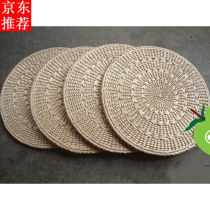 Light luxury high-end pusco mat meditation mat Rattan woven tatami window cushion straw mat straw meditation Buddha mat Futon