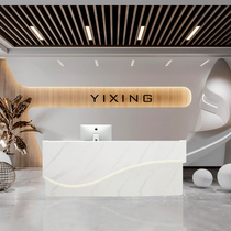 Beauty salon clothing store imitation marble bar simple modern curved front desk reception desk small cash register