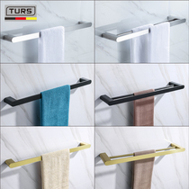Germany TURS towel bar bathroom gold drawing towel rack black matte towel hanging 304 stainless steel single rod