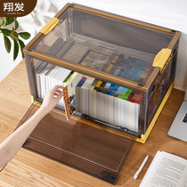 Book storage box folding book box classroom with students to put book sorting box transparent household book storage box