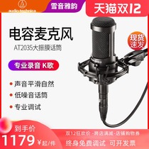 Iron Triangle Microphone AT2035 Professional Capacitor Microphone Record Dubbing Live K Song Record Book Novel Sound Card Set