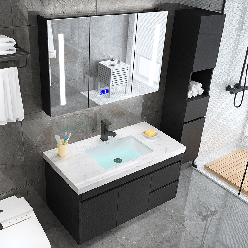 Customized Bathroom Cabinet Combination Nordic Intelligent Marble Platform Lower Basin Washbasin Cabinet Toilet Washwash Platform