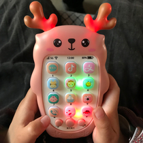 Baby can bite tooth glue baby simulation mobile phone early education puzzle story machine children music toy charging telephone