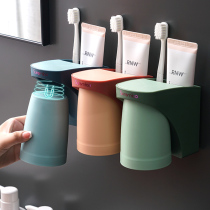 Fragrant color toothbrush holder wall-mounted electric toothbrush non-perforated brush cup set Net Red household toilet rack