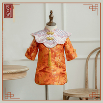 Childrens cheongsam grabbing week dress female baby Autumn and Winter childrens dress national tide style Tang dress long sleeve princess skirt