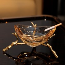 Brass light luxury modern ashtray creative personality trend crystal glass European large home living room office