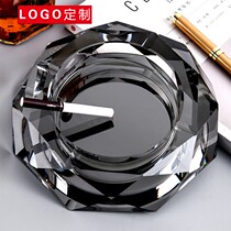 Creative personality trend crystal glass ashtray Nordic large home living room office KTV ashtray customization