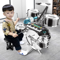 Large childrens drum set toy beginner beating drum instrument Home jazz drum boy 3-6 year old female 1 microphone