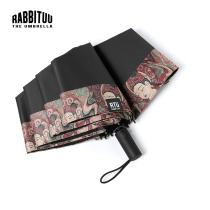 rabbituu sunscreen (Dunhuang) Automatic umbrella umbrella male large number Damp Sunny and rain-proof and folding sun umbrella