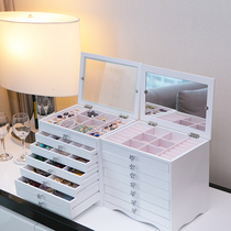 Jewelry storage box Household wooden high-grade ring box Multi-layer large capacity jewelry box Wedding Valentines Day gift