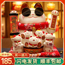 Large shaking hands to send wealth cat shop opening gifts home living room piggy ceramic rich creative gifts