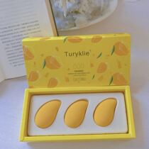 Douyin hot sale small mango beauty egg non-latex fruit makeup egg dry and wet two do not eat powder with super soft puff puff