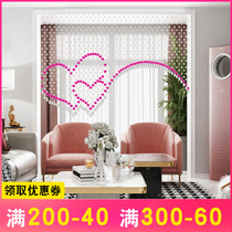 Crystal bead curtain living room partition porch decorative curtain bedroom door curtain heart-shaped curtain new finished hanging curtain without punching