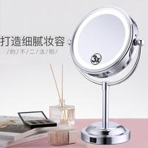 6 inch LED light double-sided makeup mirror Desktop with lamp beauty mirror 3 times 5 times magnification makeup mirror usb plug-in version
