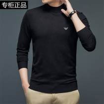 2021 Autumn Winter New Armani mens cardigan half turtleneck knitted base shirt mens sweater thin cashmere sweater