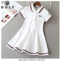 Girls golf Dress Summer golf Ball Lapel Slim Short Sleeve Dress Girl Breathable Half Sleeve Tennis Dress