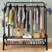 Clothes rack Floor-to-ceiling bedroom household cool clothes rod folding hanger Indoor simple coat rack Balcony drying clothes rack