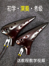 12 holes Tao flute beginology Send Accessories Plastic Resin Students Children Introductory six holes Pottery Flute Playing Musical Instruments sound C