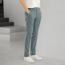 THEMASEES MENS CLOTHING Pendant Blue Casual Western Pants Mens Spring Summer Thin style Advanced Senses Trendy Straight Drum Sashimi