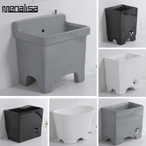 Mona Lisa mop pool household balcony sanitary mop pool black floor ceramic mop pool wash sink rectangle