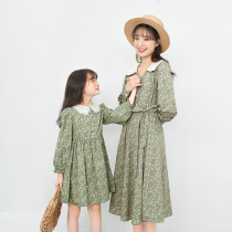 Inman children dress girls broken flower with dress and parent-child dress 2022 spring new Yangqi female child dress Spring and autumn