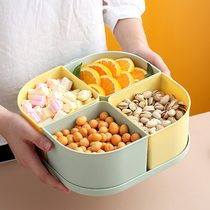 Fruit plate creative modern living room snacks dried fruit plate Chinese New Year candy box nut plate refreshment simple grid with lid