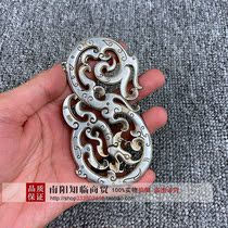 Antique old Miao Silver Silver copper brass silver-plated brand hollow dragon ancient style pendant double-sided