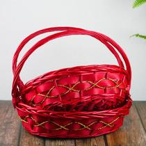 Fruit basket fruit gift rattan portable picking creative storage dance flower blue multifunctional companion gift basket for commercial use