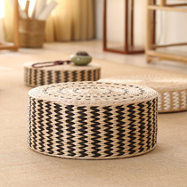 Pastoral style rattan grass hand-woven futon cushion round thickened household bay window tatami mat cushion Japanese style