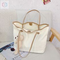 Mummy bag summer small portable ins literary simple versatile women bag 2021 new large capacity canvas bag shoulder