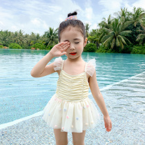 Childrens swimsuit girl Summer conjoined 2021 New cute Korean Princess swimsuit skirt little girl swimsuit