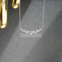 One Jewelry Star River Full Drill Smile Necklace Original Design Day Series Fresh 18K Gold Natural Diamond Lock Bone Chain