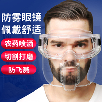  Protective mask Transparent full-face hood Dust mask cap Anti-droplet pesticide protective cover eyeglasses mask