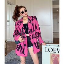 Loose casual suit women 2021 Autumn New style vintage fashion trend letter print small blazer jacket
