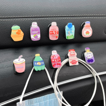 Car Hook Front Web Red Cute Multifunction Stickup Car Small Hook Set Things Hook in the car Accessories Woman