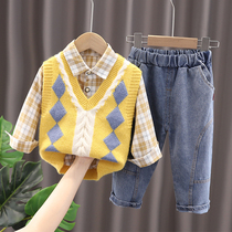 Boy Spring loaded with three sets of 2 children clothes Spring and autumn childrens handsome qi tide child clothes baby 1 year old baby spring suit