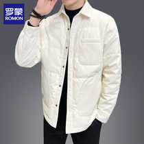 Romon light and thin down clothes mens thickened anti-chill down clothes 2023 Winter new casual white duck suede jacket man