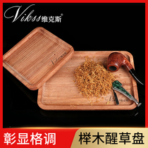 vikss Vickers tobacco storage beech wood wake-up grass plate solid wood hospitality air-dried hand cigarette cigarette tray