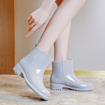 Rong Dai Jiayu Japanese rain boots womens winter New velvet warm short rubber shoes fashion waterproof non-slip rain shoes
